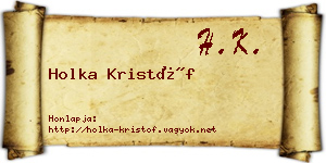 Holka Kristóf névjegykártya